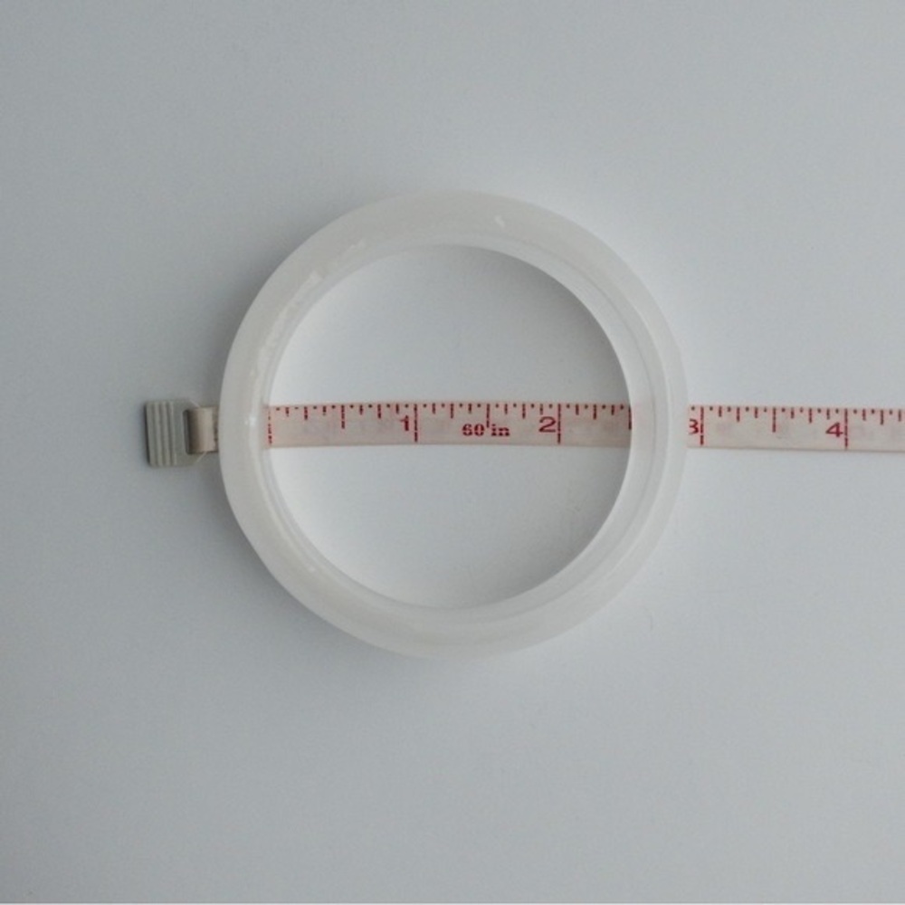 Vintage Cloudy White Glass Wide Bangle Cuff Bracelet Unique